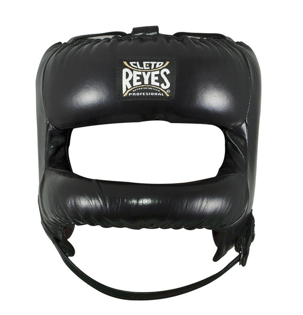 Cleto Reyes ヘッドギア ブラック Cleto Reyes Redesigned Leather Headguard with Nylon Face Bar