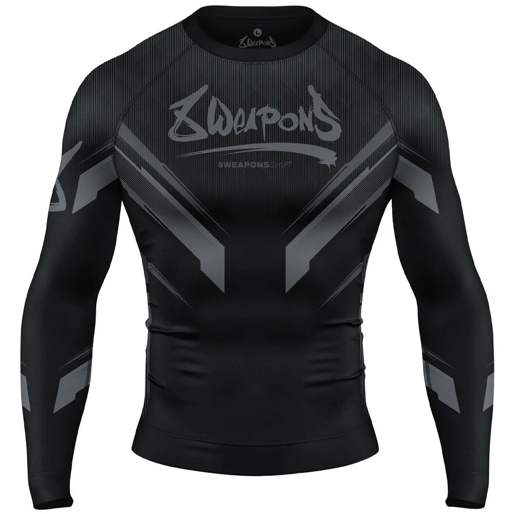 8 WEAPONS Shift Long Sleeve Rashguard - Black | Fightstore