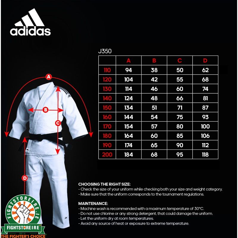 Adidas dobok size chart sales
