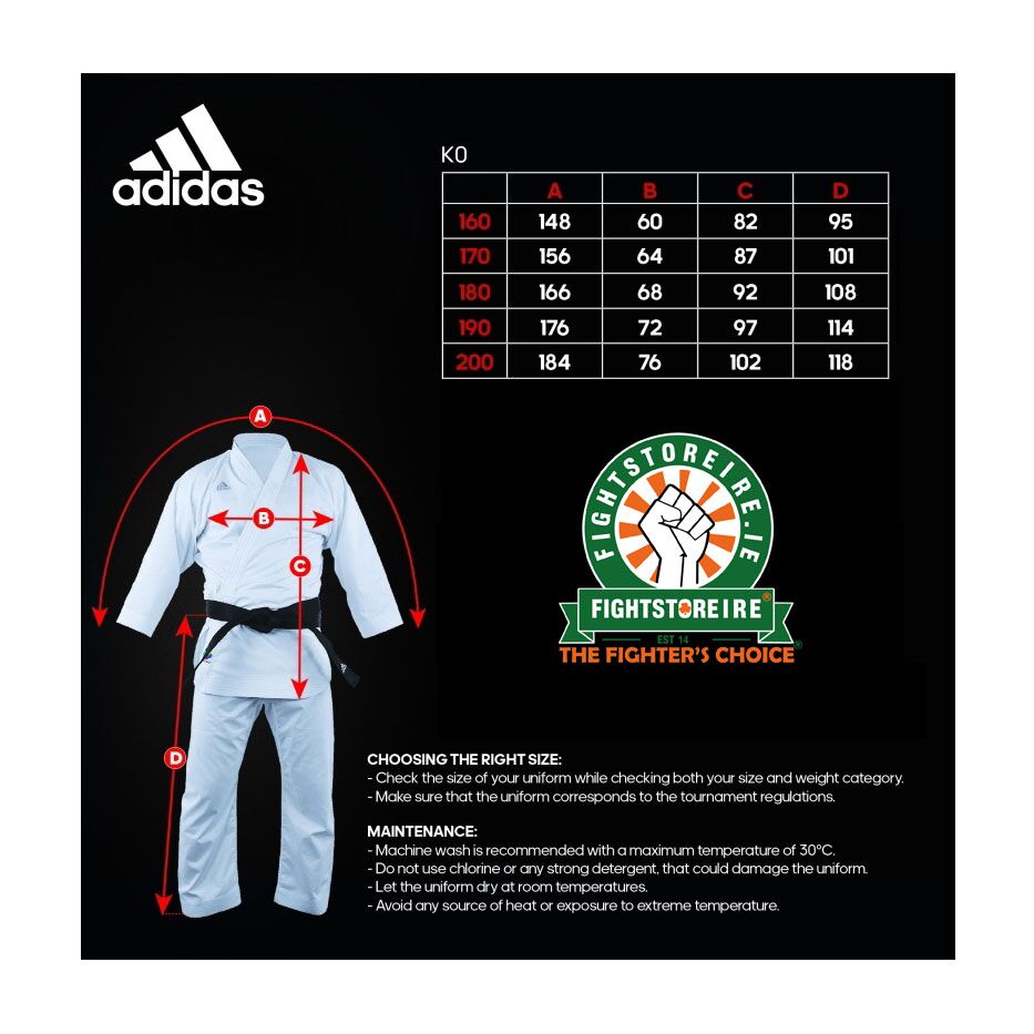 Adidas adi zero Kumite Karate Uniform 4.5oz Blue Red Fight Store IRELAND