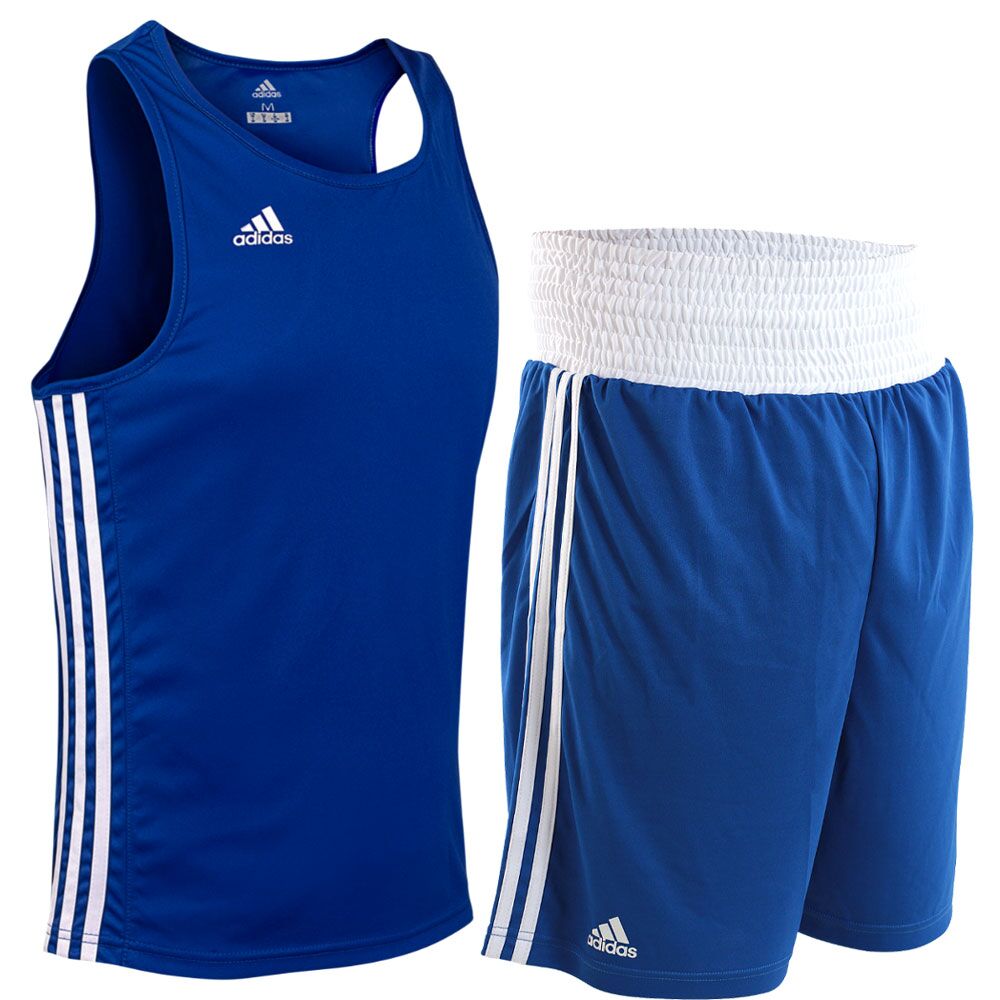 Adidas Base Punch Blue Boxing Vest Shorts Set Fight Store IRELAND