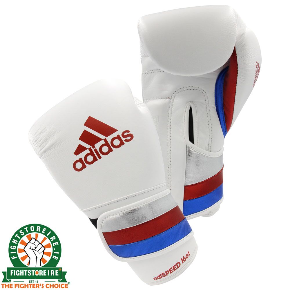 Adidas adiSpeed Velcro Boxing Gloves White Fightstore IRE