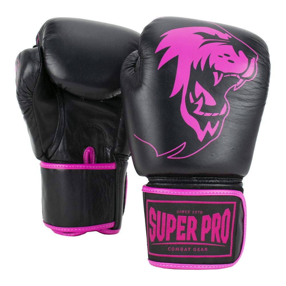 Super Pro Warrior Leather Kickboxing Gloves Pink Fightstore IRE