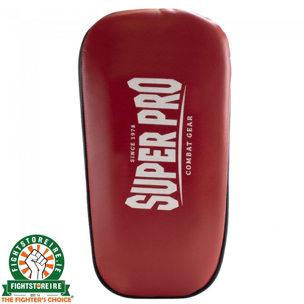 Super Pro Leather Thai Pads - Black/Red