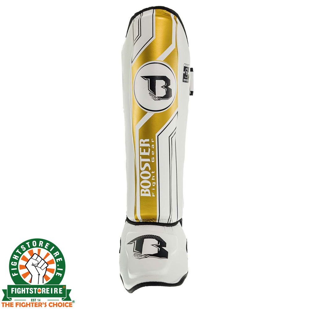 Booster V9 Shinguards - White/Gold