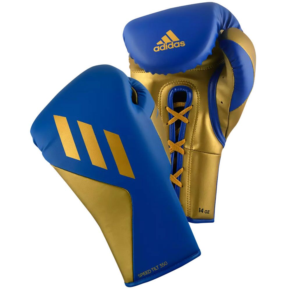 Adidas Speed Tilt 350 Lace Boxing Gloves - Blue/Gold