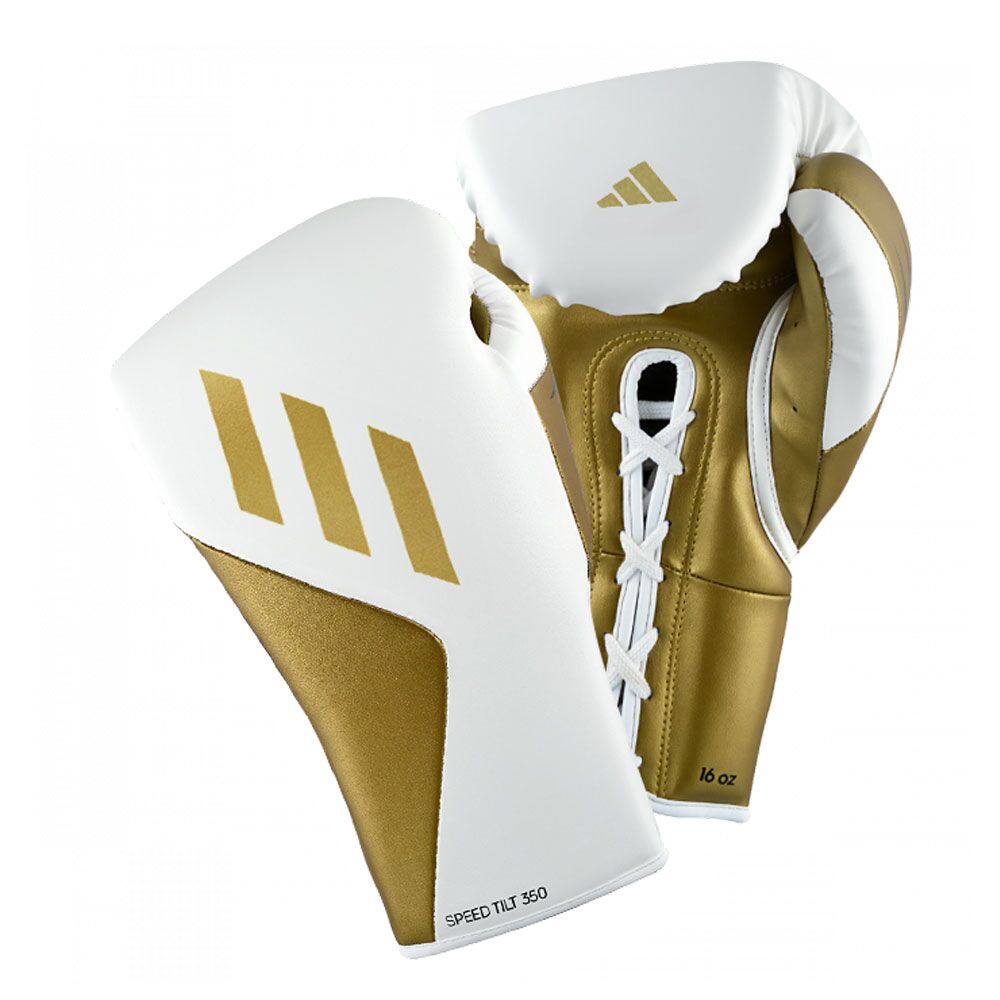 Adidas Speed Tilt 350 Lace Boxing Gloves - White/Gold
