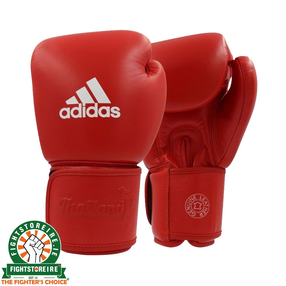 Adidas Muay Thai Leather Boxing Gloves - Red