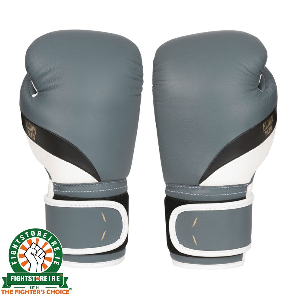 ELION Paris Elegant Leather Thai Gloves - Matte Grey/Black/White