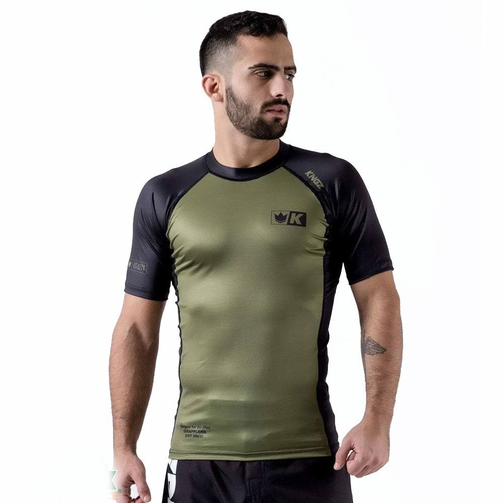 Kingz Krown Short Sleeve Rashguard Khaki