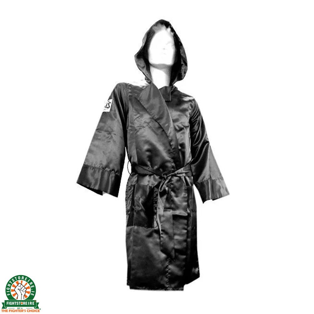 Cleto Reyes Satin Boxing Robe With Hood Black