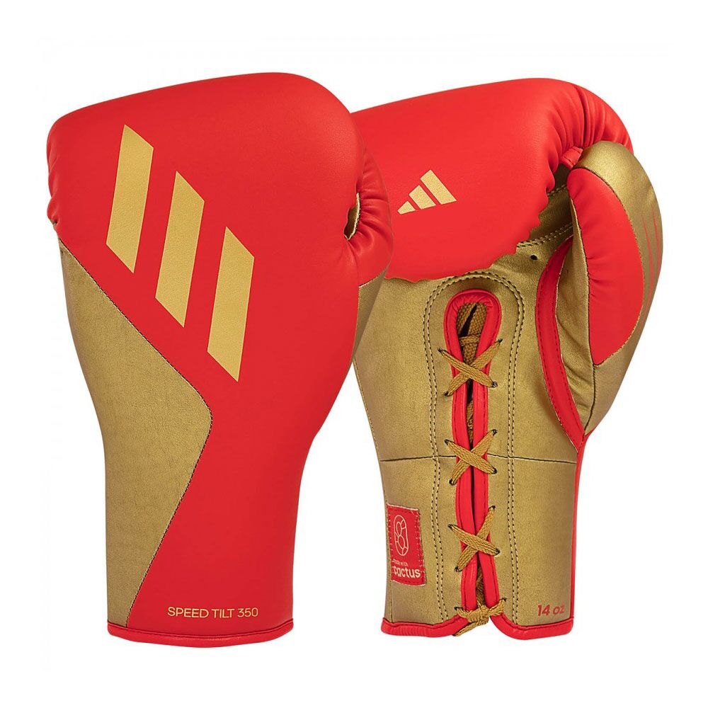 Adidas Speed Tilt 350 Lace Boxing Gloves - Red/Gold