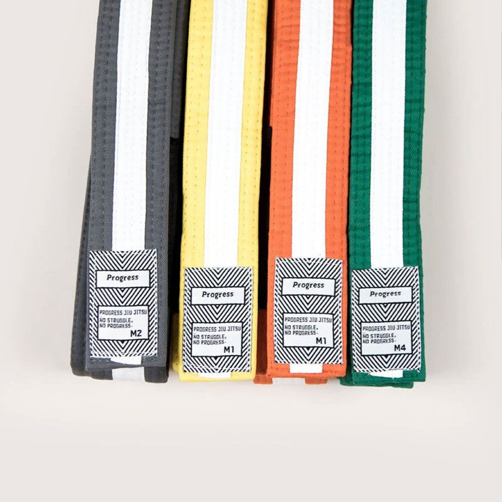 Progress Kids IBJJF Graded BJJ Belts - White Stripe