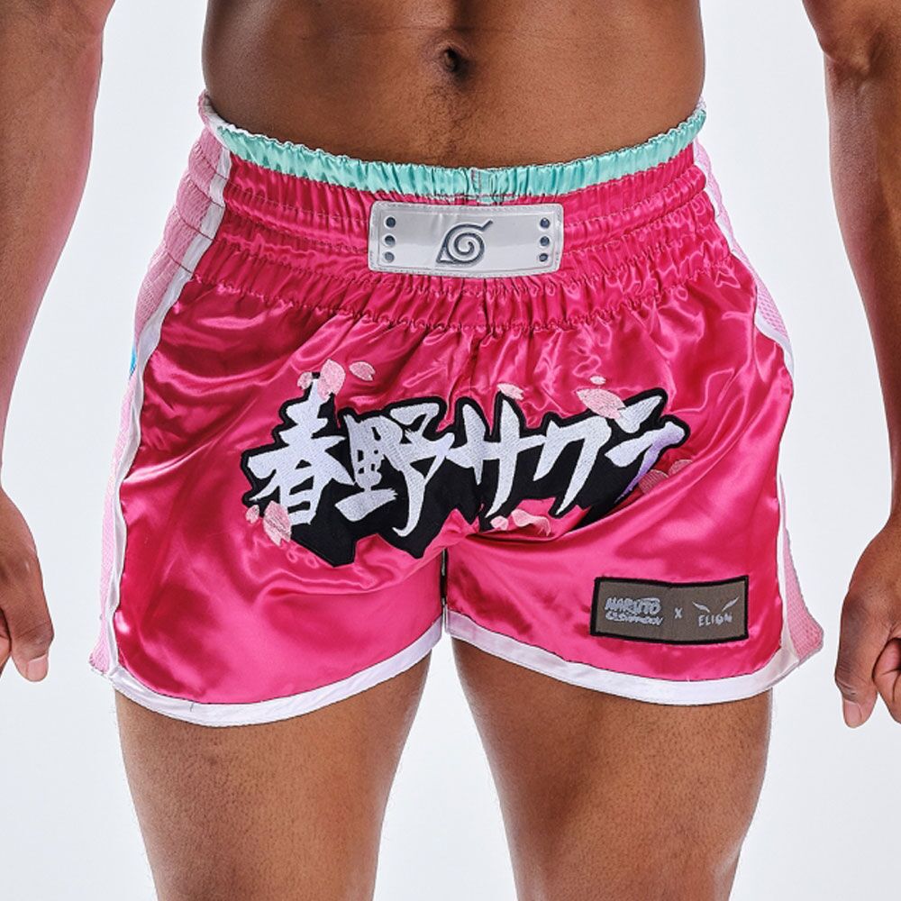 ELION X NARUTO SAKURA Pink Thai Boxing Shorts