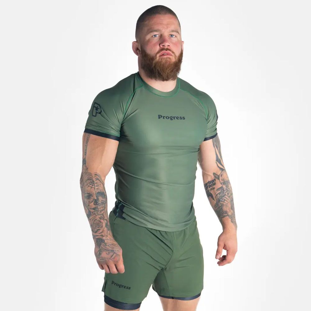 Progress Academy Khaki Rashguard & Shorts Set