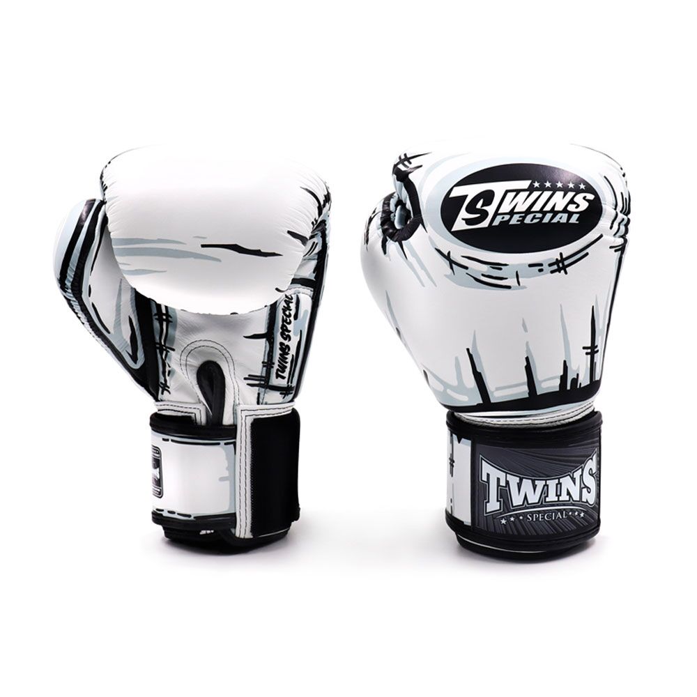 Twins Fantasy White Thai Boxing Gloves FBGVL3-66