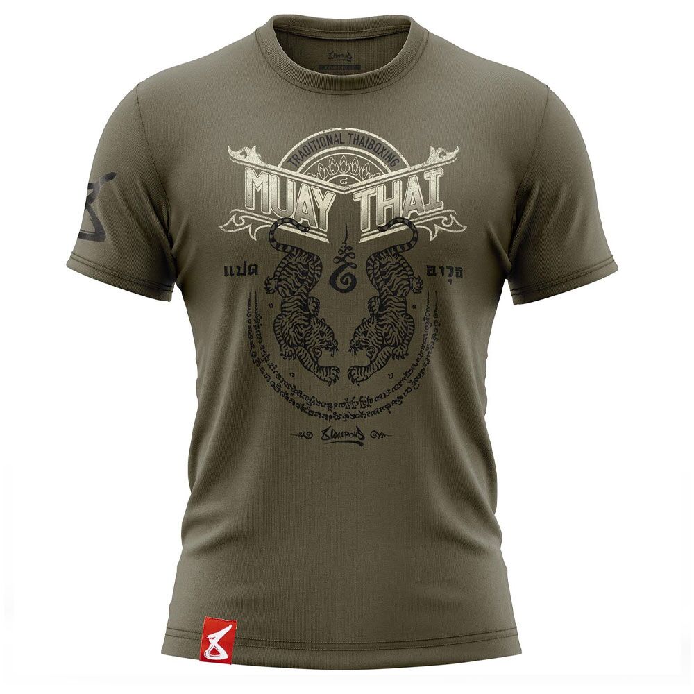 8 WEAPONS Sak Yant Tigers T-Shirt Olive