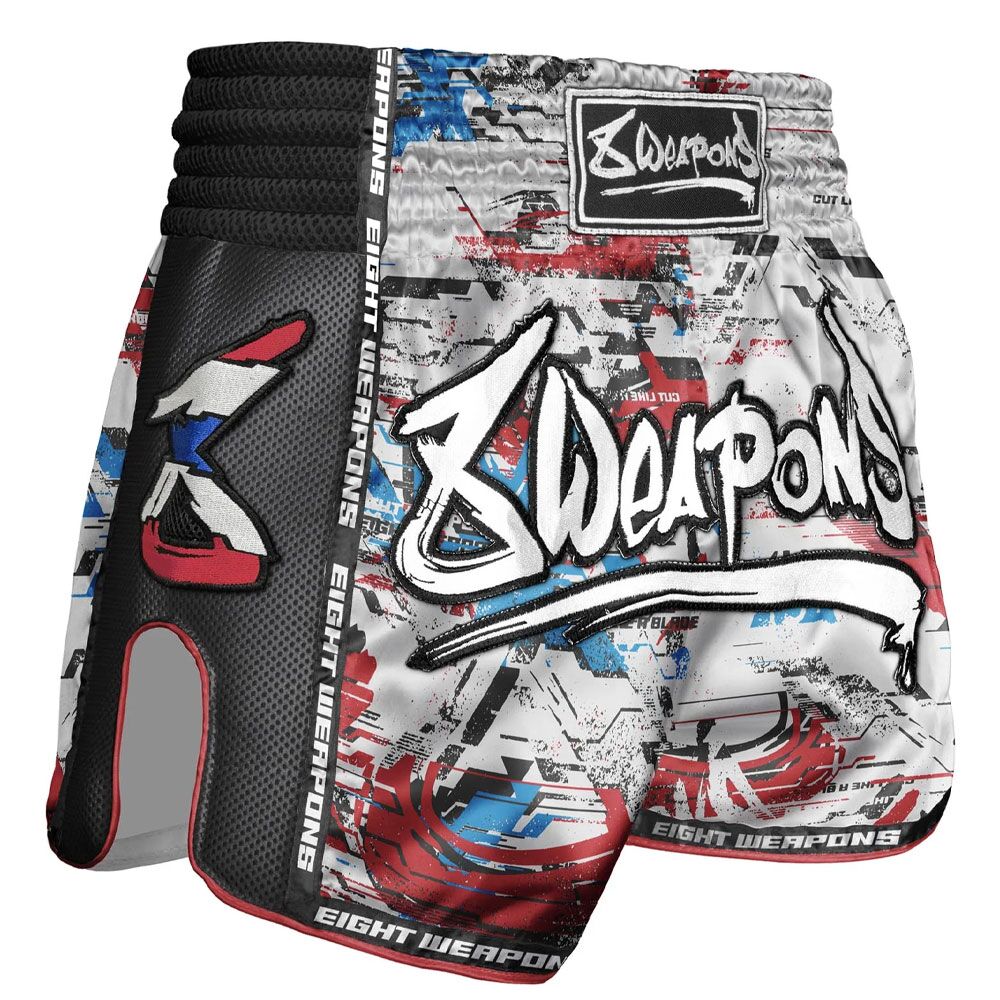 8 WEAPONS Cut Like a Blade 2.0 Muay Thai Shorts White